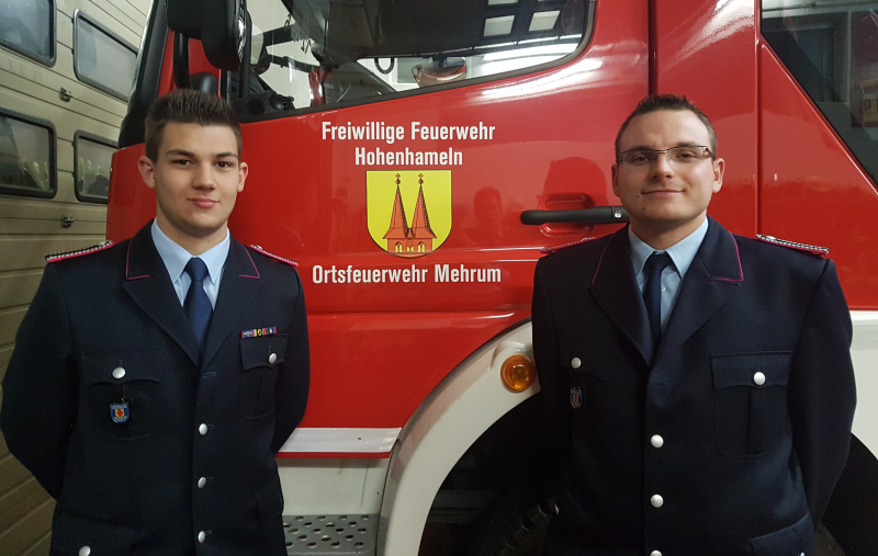 Jugendfeuerwehrwart Sebastian Klemke&nbsp;(rechts) und sein Stellvertreter Lukas Hein.